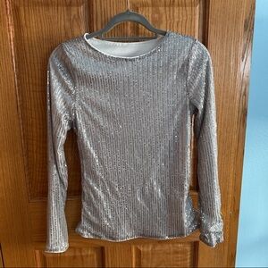 Sequin long sleeve top